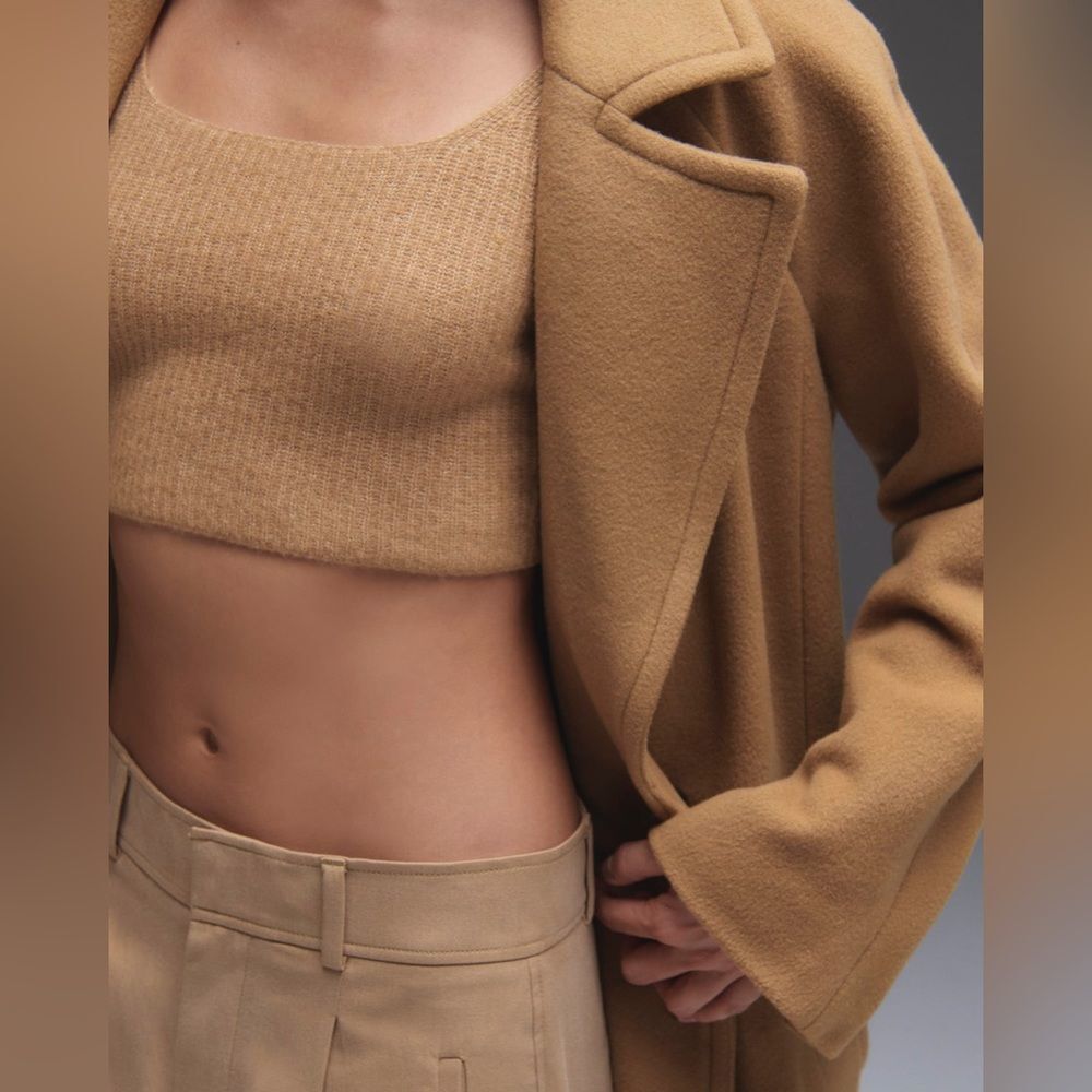 Everlane The Cozy-Stretch Tank In Camel Size Small Wool Blend NWT - Picture 5 of 9